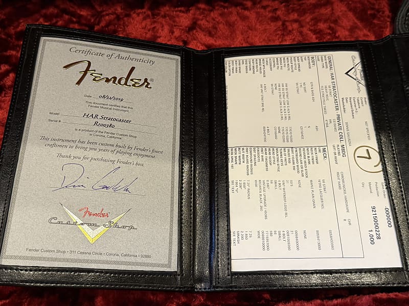 Fender Custom Shop Masterbuilt Private Collection Dennis Galuszka HAR Stratocaster 2010s - Black